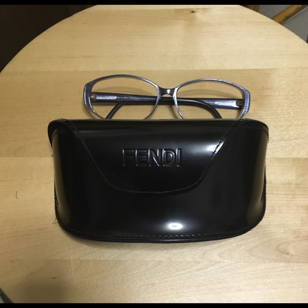 Fendi eyeglass frame with case and dust cloth .